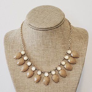 3/$15 Tan and Cream Tear Shaped Links Necklace 15 1/2"-19"